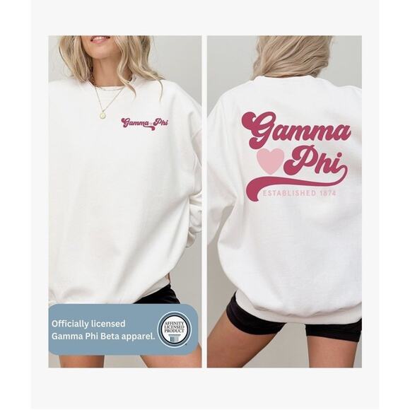 Sorority Gamma Phi Beta Sweatshirt College Greek Life Women Plus 2X Long Sleeve - Picture 2 of 6